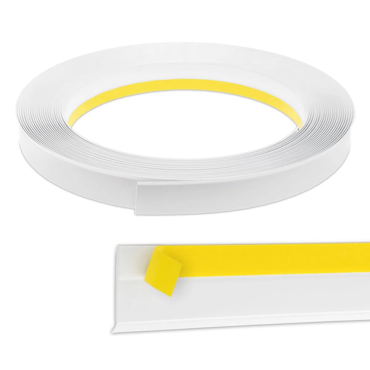 NOBILY Fensterleiste 20mm mit Lippe / 5 Meter/PVC - selbstklebend Flachleisten Kunststoffleisten Profileleisten Abschlussleisten Zierleisten zur Fenster Montage