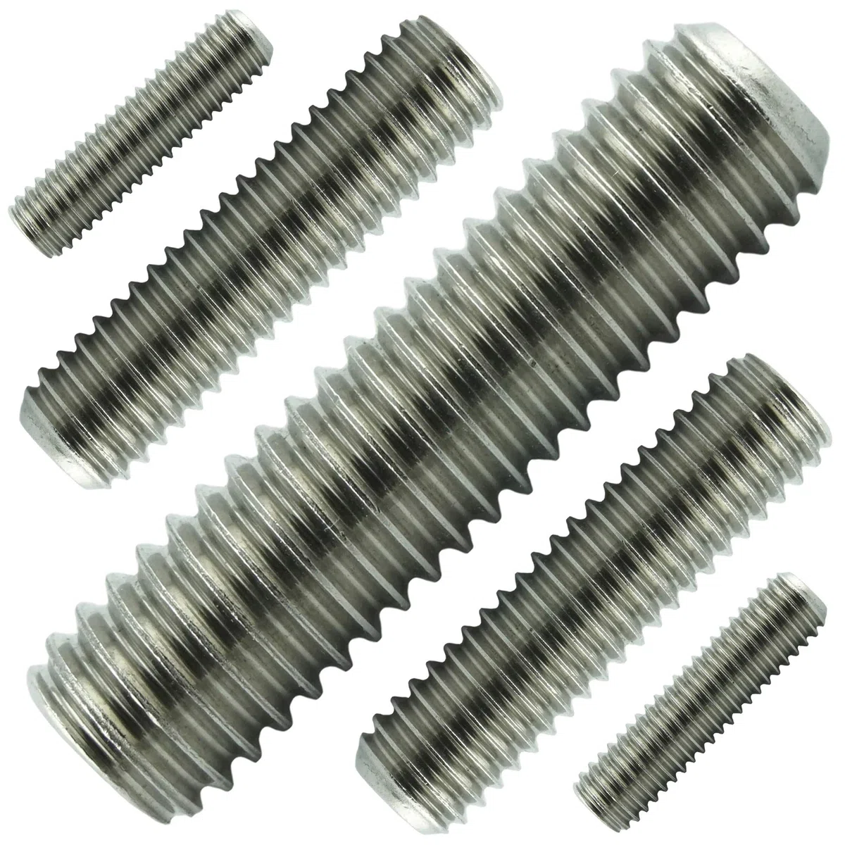 M10x55 mm (30 Stück) Madenschrauben - Edelstahl VA A2 V2A - Gewindestift mit Kegelkuppe und Innensechskant - DIN 913 - ISO 4026 | AGBERG