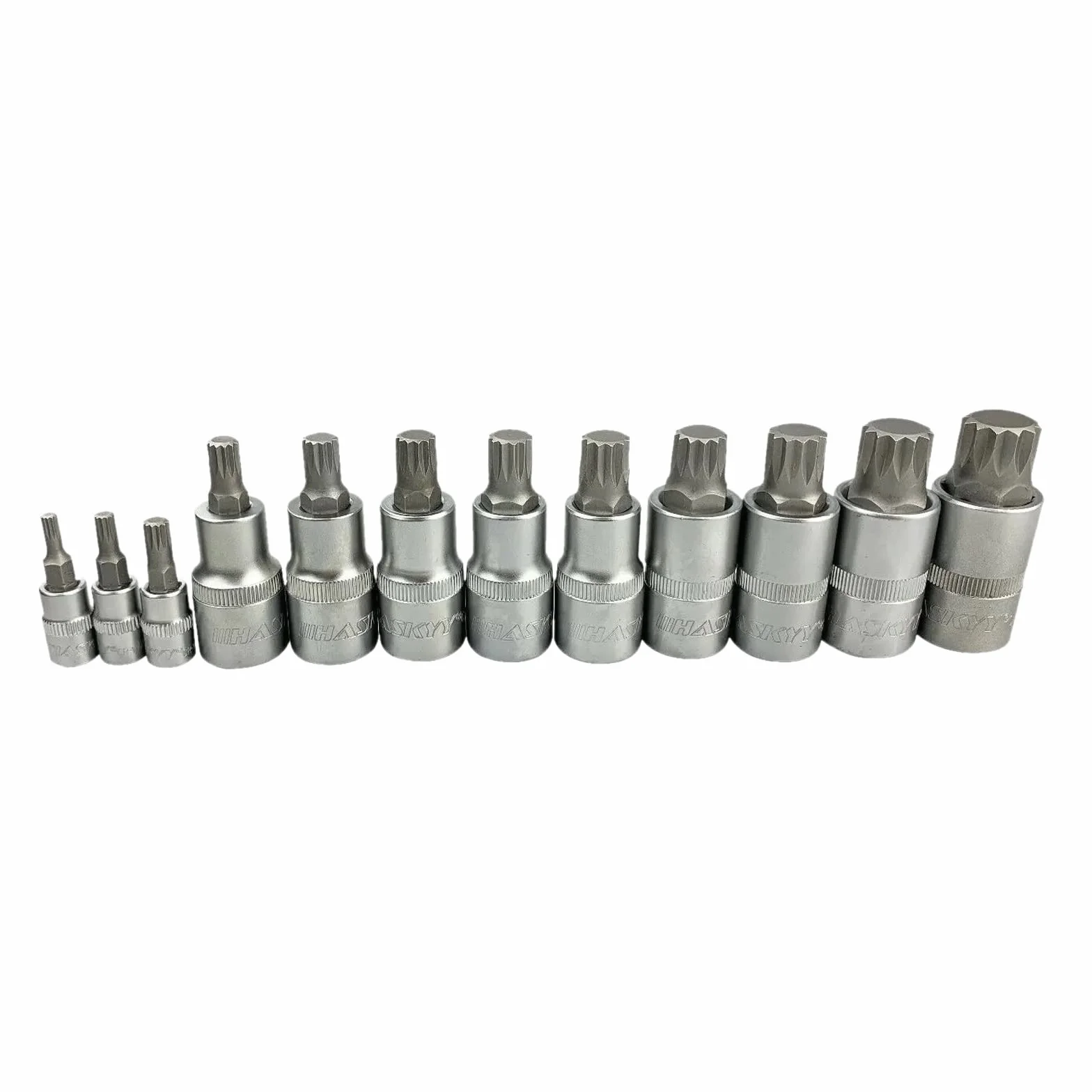 HASKYY 12tlg Innen Vielzahn Nüsse Stecknüsse XZN-Vielzahn-Satz-Set M4 M5 M6 M8 M9 M10 M11 M12 M13 M14 M16 M18