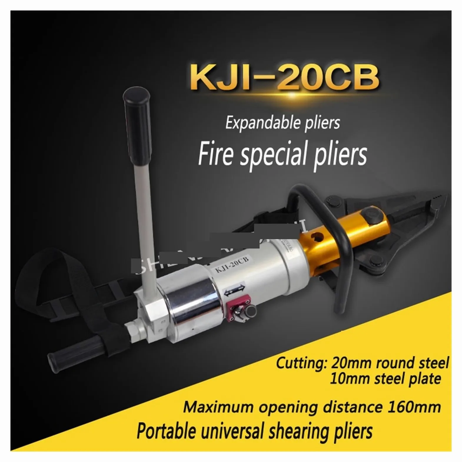Crimpzange, Universelle rotierende hydraulische Scherzange, KJI-20CB Tragbarer Expander, Multizange, Feuerschutz, 63 MPa, 1 Stück