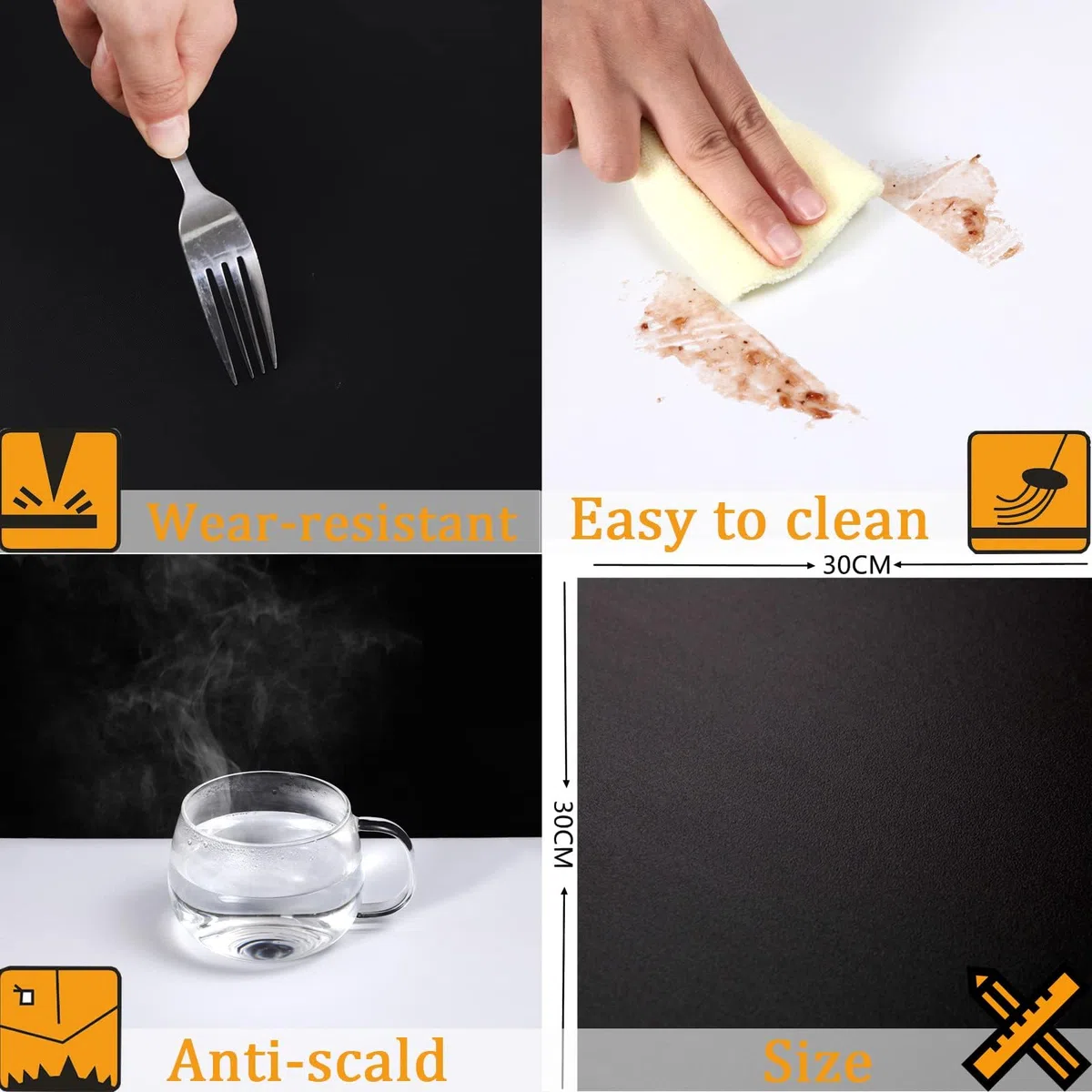 Vinylboden Selbstklebend, PVC Bodenbelag Selbstklebende Vinyl-Fliesen Vinyl Bodenaufkleber Wasserdicht für Küche Wohnzimmer Badezimmer Schwarz und Weiß 30X30cm 10pcs