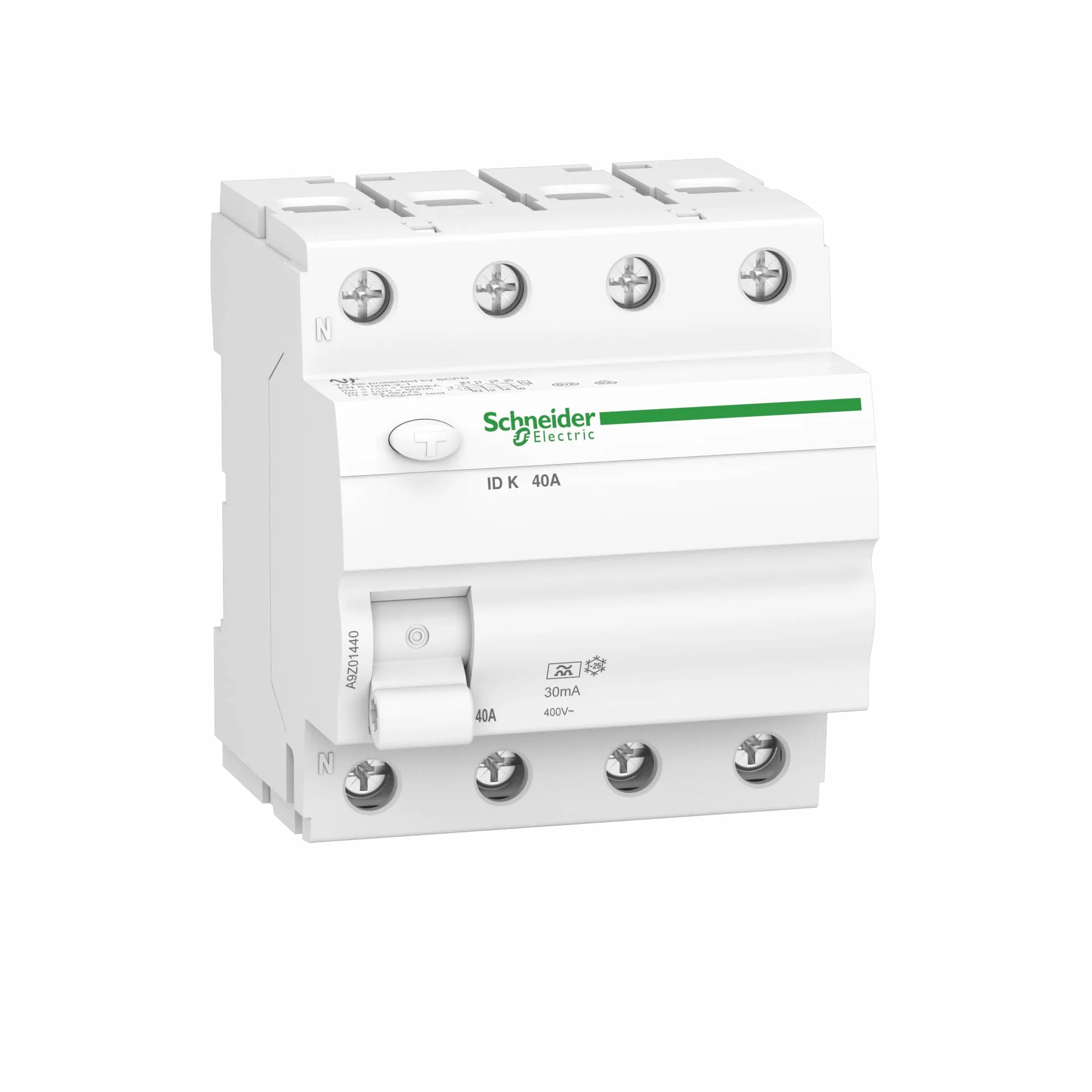 Schneider Electric FI-Schutzschalter Acti9 ID K, 4-polig, 40A, 30mA, Typ A, Artikelnummer A9Z01440