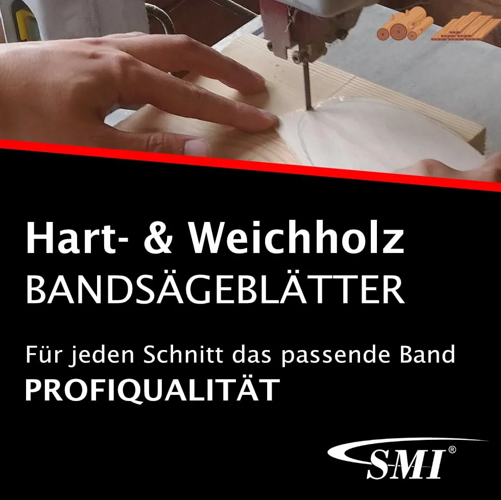 SMI 3er SET Holz-Bandsägeblatt 1520 x 8 x 0,65 mm 6 ZpZ Holzsägeband Sägeband passend für z.B. Black und Decker
