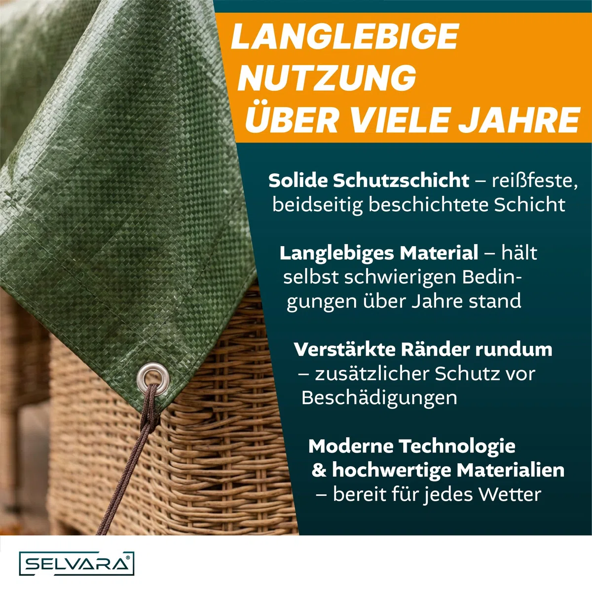 Abdeckplane 260g/m² Top Line grün | Plane wasserdicht 2m x 3m | Gewebeplane | Plane mit Ösen | Schutzplane für Gartenmöbel, Holz, Pool, Auto, Boot | reißfeste Planen, UV-stabilisiert