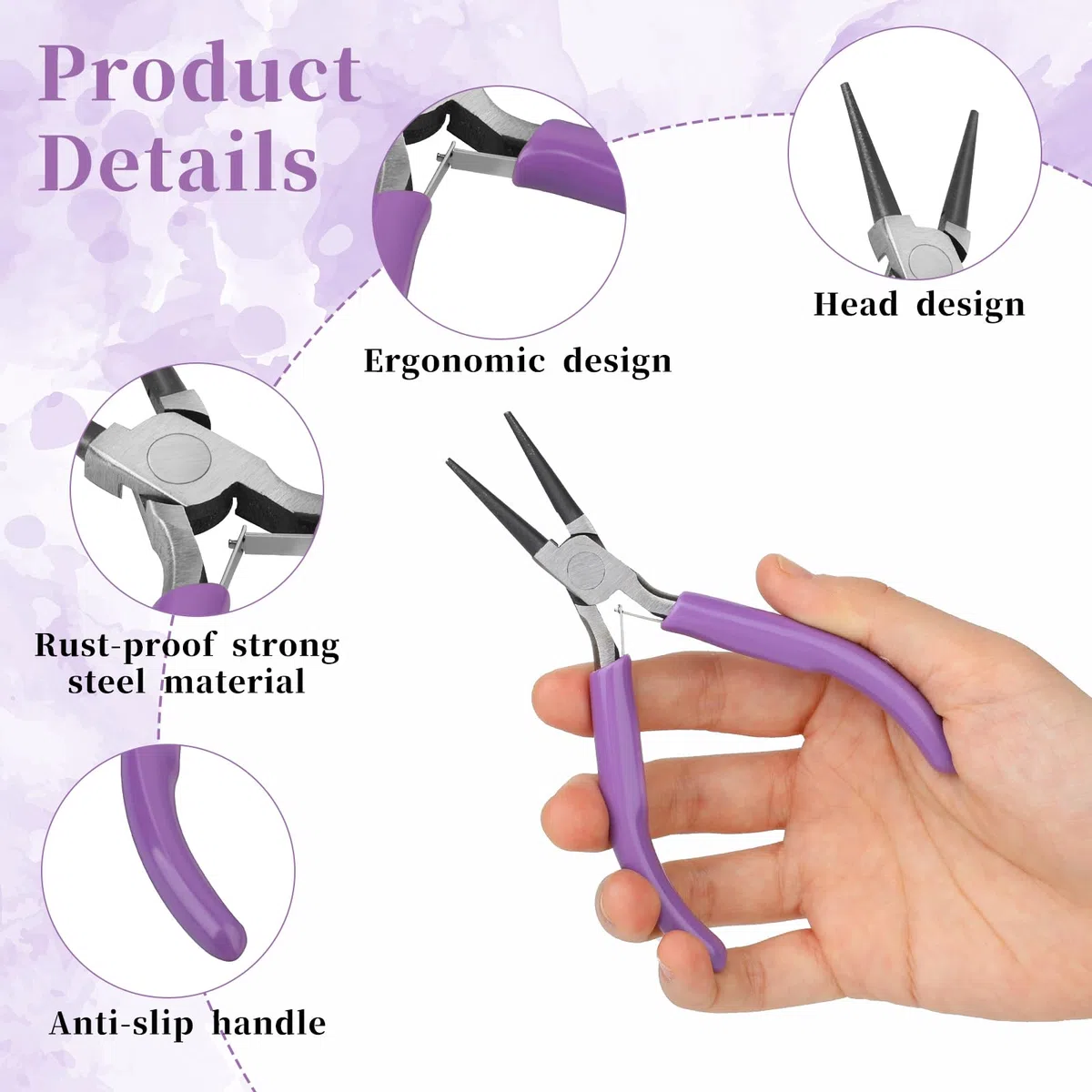 Mini-Rundzange mit Doppelter Feder Round Nose Pliers, Edelstahl Schmuckzange Small Wire Cutters for Crafts, Jewelry Making Tools Professional Beading Hobby Work DIY Craft Supplies