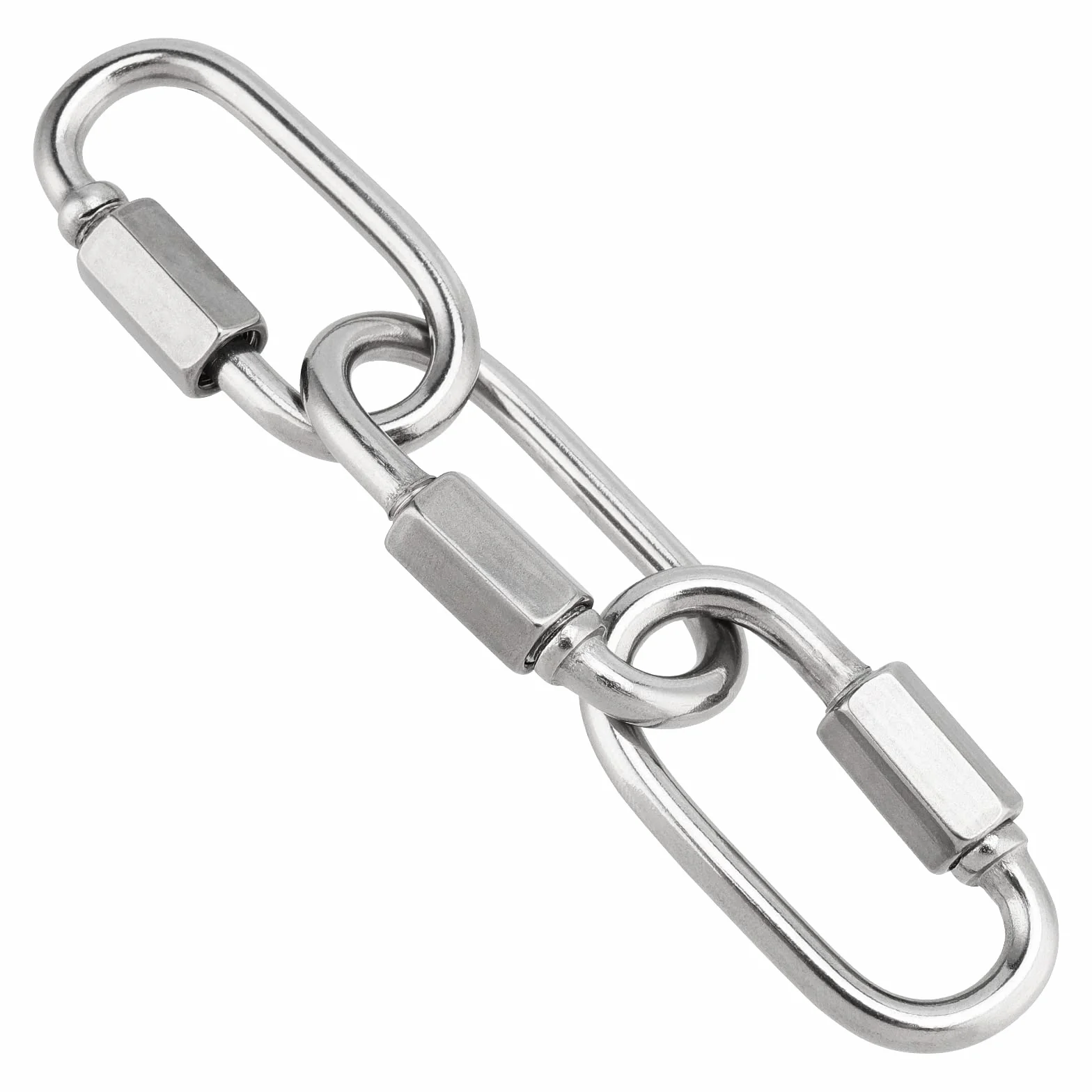 28 Stück M4 Edelstahl Kettenglied Schraubverbinder mit Schraubverbinder, 4mm x 40mm Kettenglied Kettenverbinder 4mm, Kettennotglied für Karabiner Hängematte Camping, Outdoor, 160kg Tragkraft