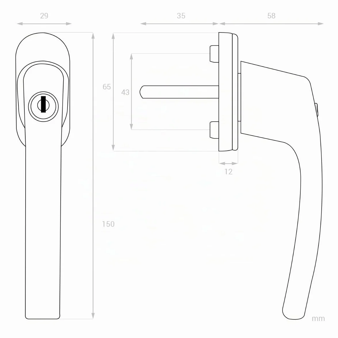 kwmobile Fenstergriffe abschliessbar - 4x Aluminium Fenstergriff - Kindersicherung Fenstersicherung - Stiftlänge 35mm - Fensterschloss Balkontür Sicherung - Fenstergriffe weiß