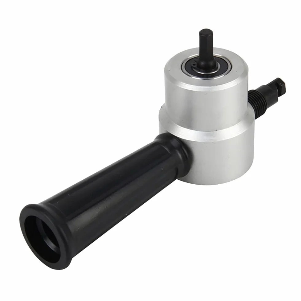 Doppelkopf-Blechknabberschneider, 360 Grad verstellbar, Bohrmaschinen-Nibbler-Schneidwerkzeug-Set
