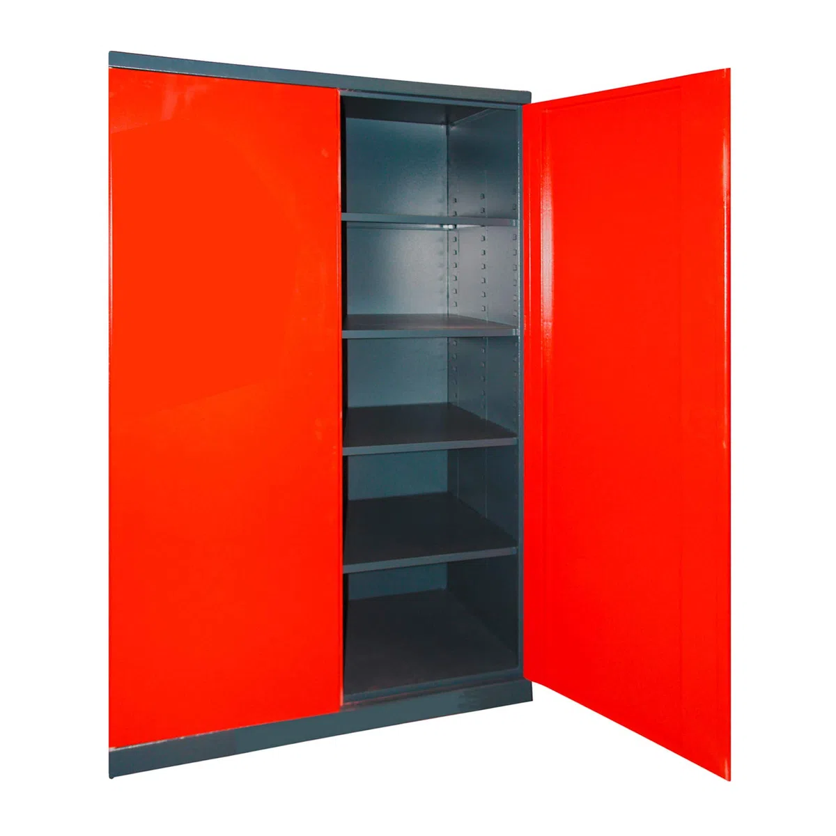 DEMA Werkzeugschrank Vollmetall 110x192x58 cm – Werkstattschrank, Metallschrank, Aufbewahrungsschrank – anthrazit/rot, 4 Böden, robust, stabil – Werkstatt, Garage, Heimwerker, Handwerk