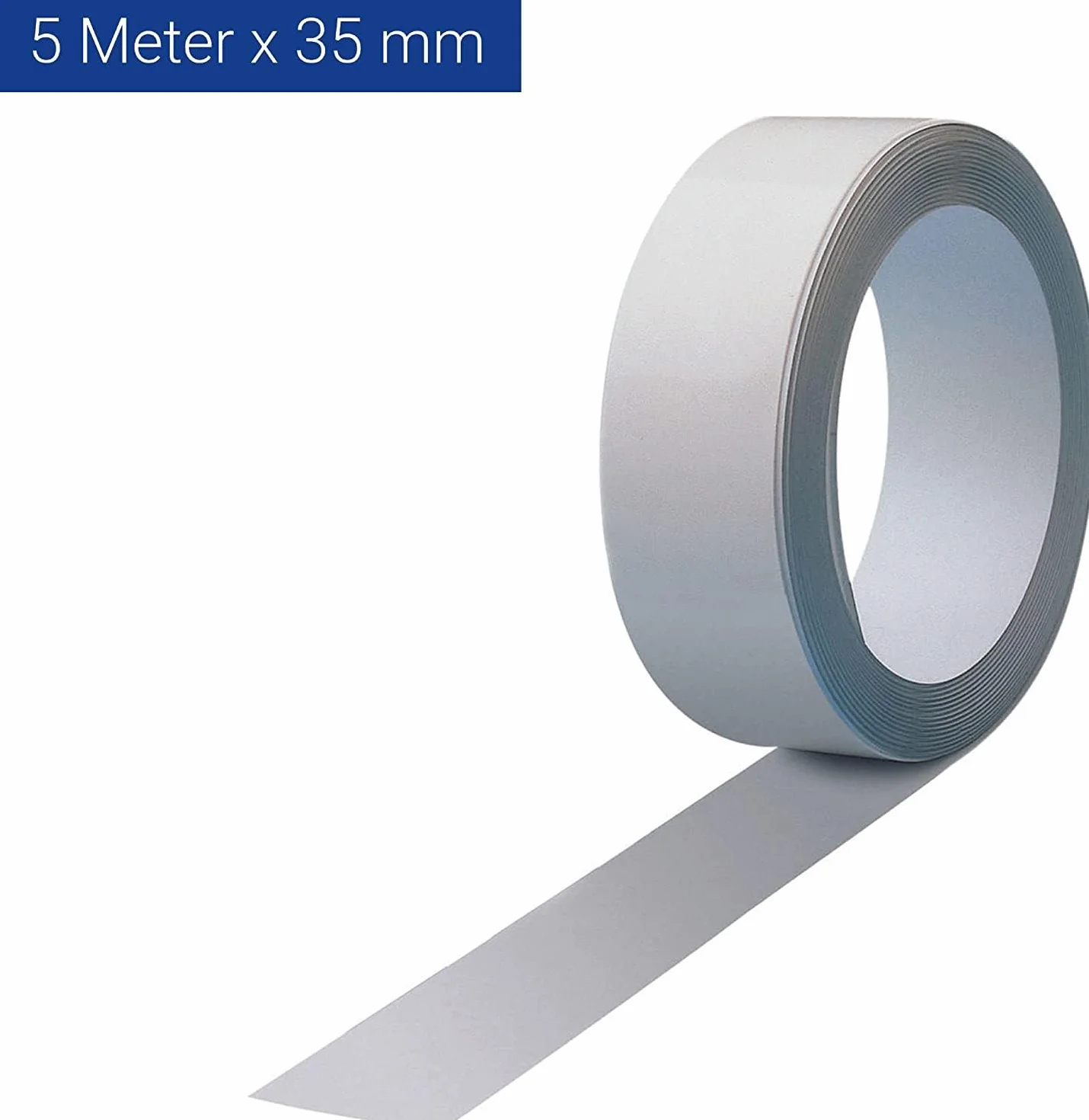 MAUL Metallband 500 cm x 3,5 cm | geeignet als Toniebox Regal, Bilderleiste, für Magnete und leichtes magnetisches Werkzeug | Länge zuschneidbar | Selbstklebendes Magnetband aus Stahlblech | Weiß