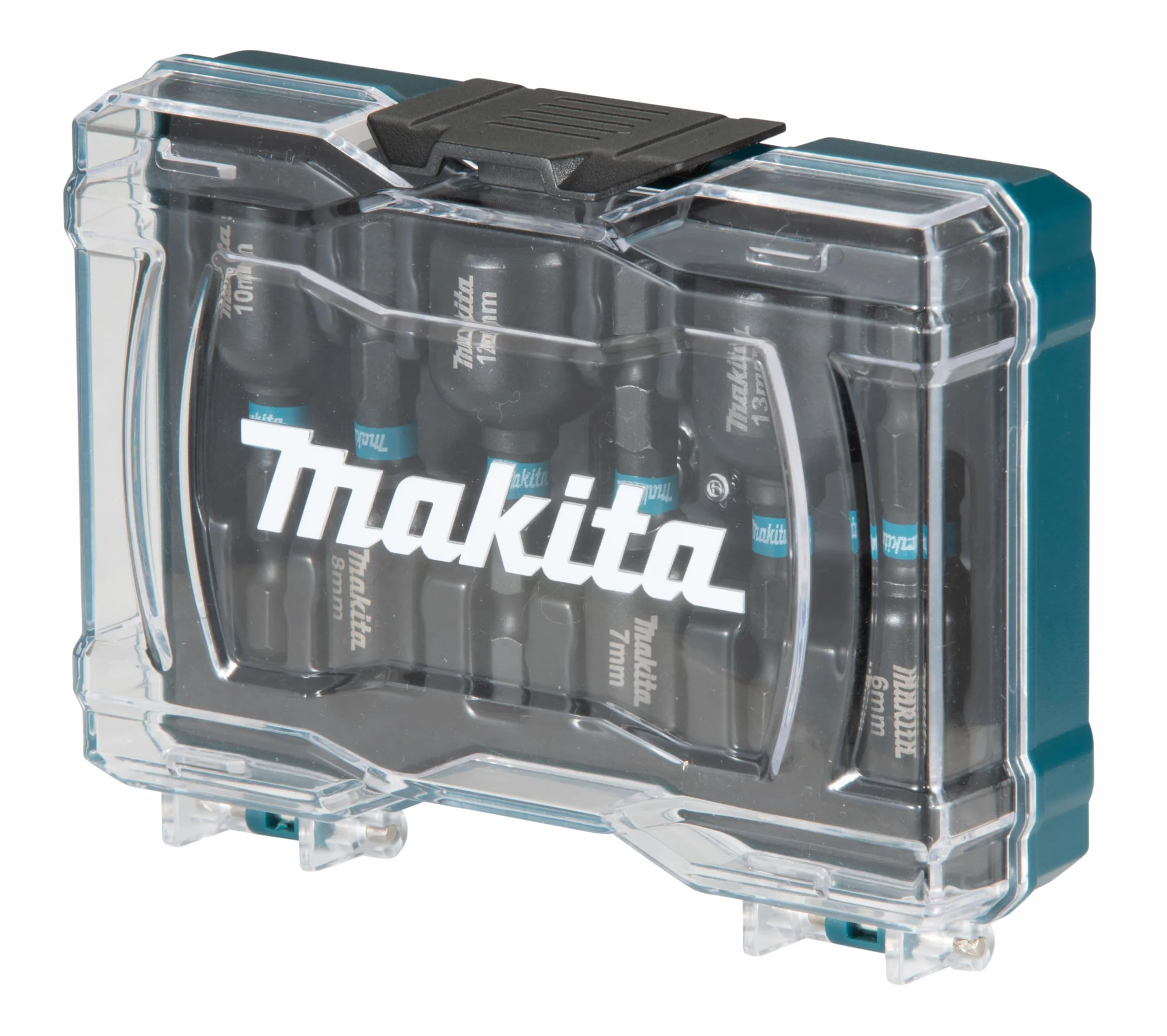 Makita E-15768 Impact Black Steckschlüssel-Set 6-teilig in Aufbewahrungbox, SW6 - SW13, magnetisch, Steckschlüssel 50 mm lang