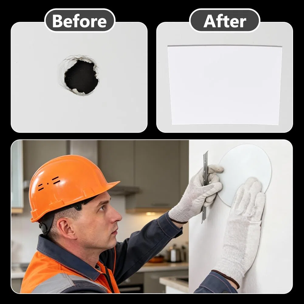 NBEADS 10 Stück Plastik Flache Leere Platte Wand Loch Abdeckung, Decken Abdeckplatte Mit 100 Stück Doppelseitigem Klebeband Für Boden Oder Wand, 30x30cm