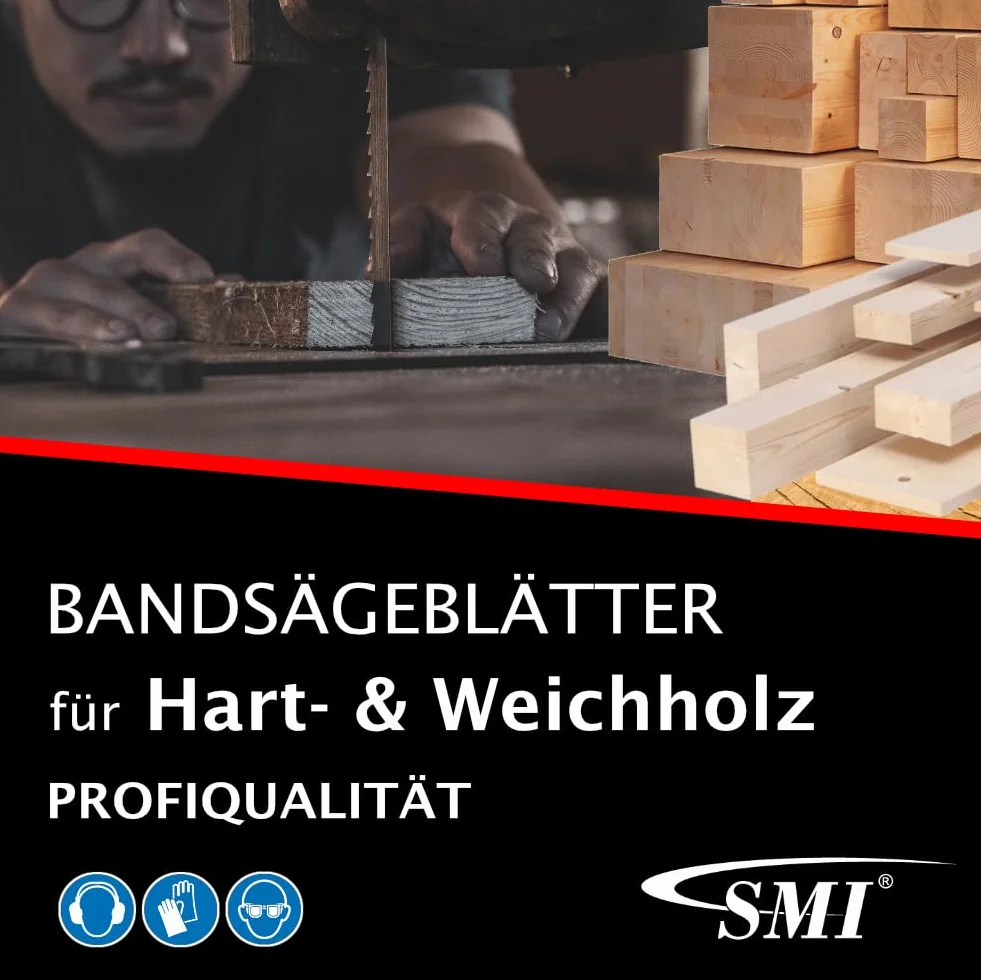 SMI 3er SET Holz-Bandsägeblatt 1520 x 8 x 0,65 mm 6 ZpZ Holzsägeband Sägeband passend für z.B. Black und Decker