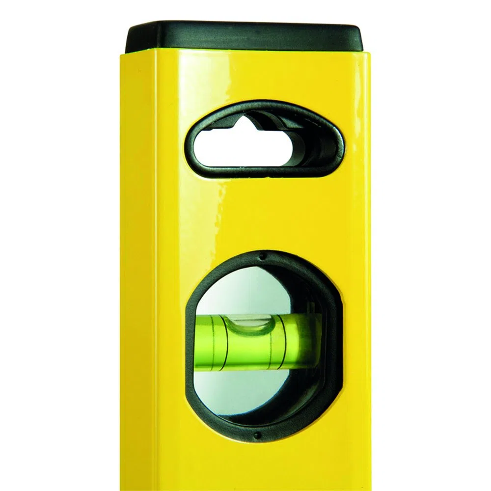 STANLEY Hohlprofil-Wasserwaage Klassik (120 cm Länge, horizontale/vertikale Libelle, Schockabsorber, Genauigkeit ±0,5 mm/m) STHT1-43106