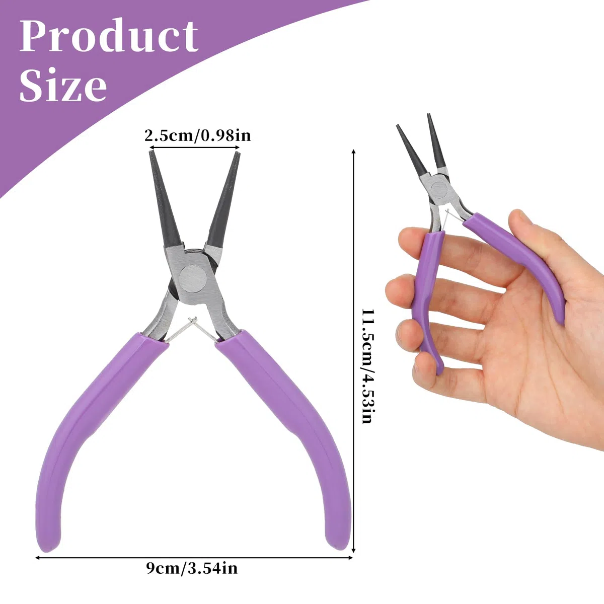 Mini-Rundzange mit Doppelter Feder Round Nose Pliers, Edelstahl Schmuckzange Small Wire Cutters for Crafts, Jewelry Making Tools Professional Beading Hobby Work DIY Craft Supplies