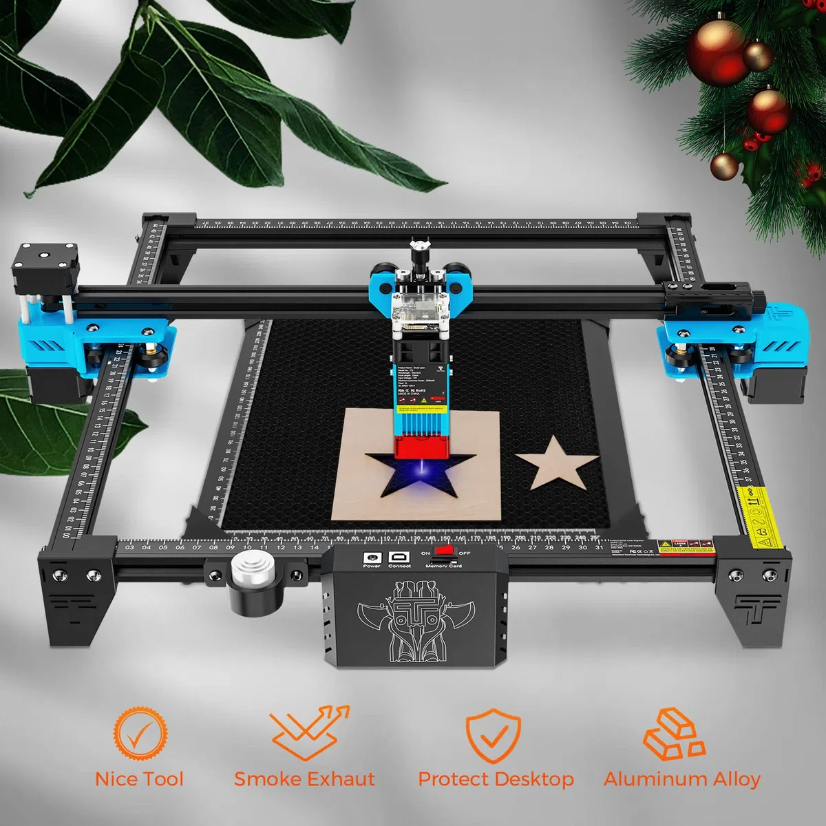 Twotrees TTS 55 Pro Laser Graviermaschine+ Honeycomb Wabentisch 300x300mm