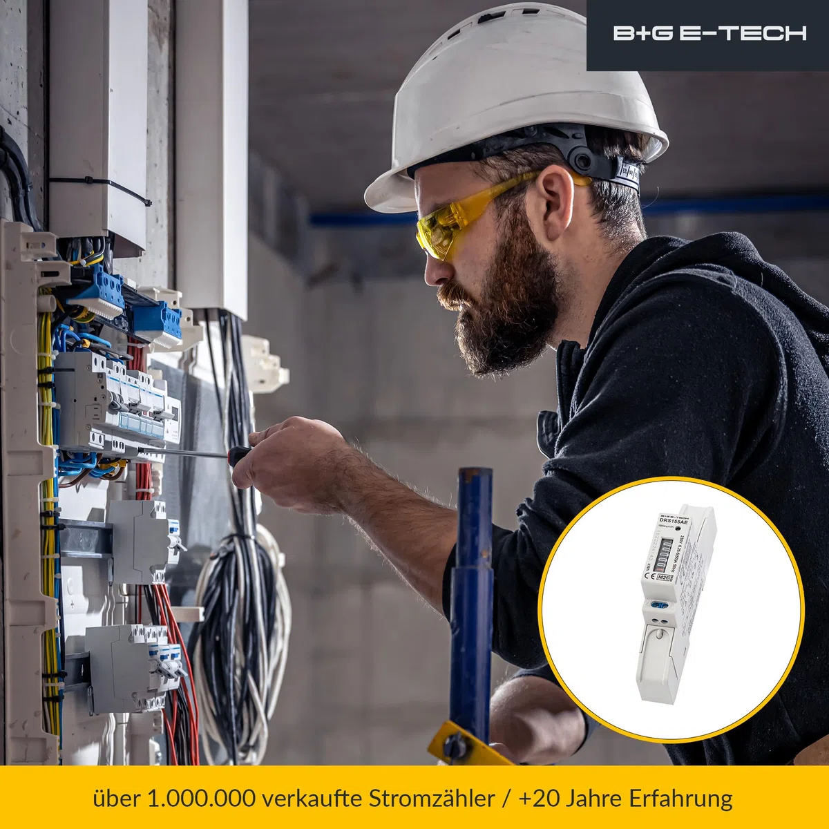 1-Phasen Wechselstromzähler [DRS155AE - MID 26] - LCD Digitaler Wechselstromzähler für Hutschiene, 1-Phasen Stromzähler Wattmeter mit Leistungsanzeige, S0, 1 TE, 230V 50A
