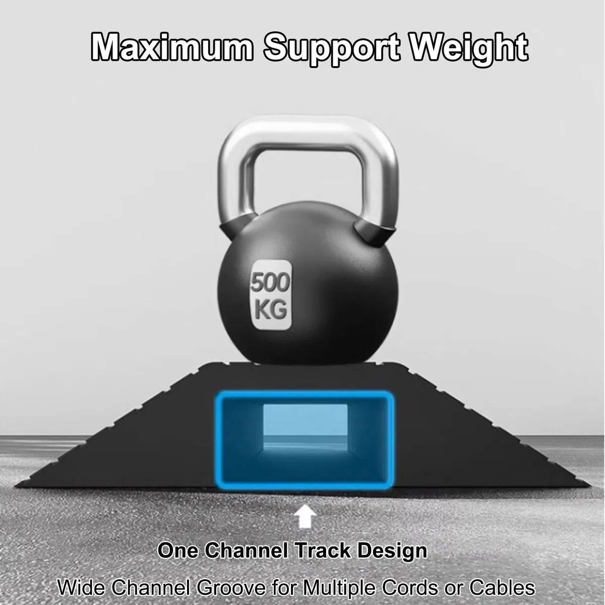 KabelbrüCke Gummi-Speed-Bump-Kabelrampe für den Außenbereich, versteckte Schlauchschutzabdeckung, geeignet für Garagen und Gärten(31.49x19.68x3.93)