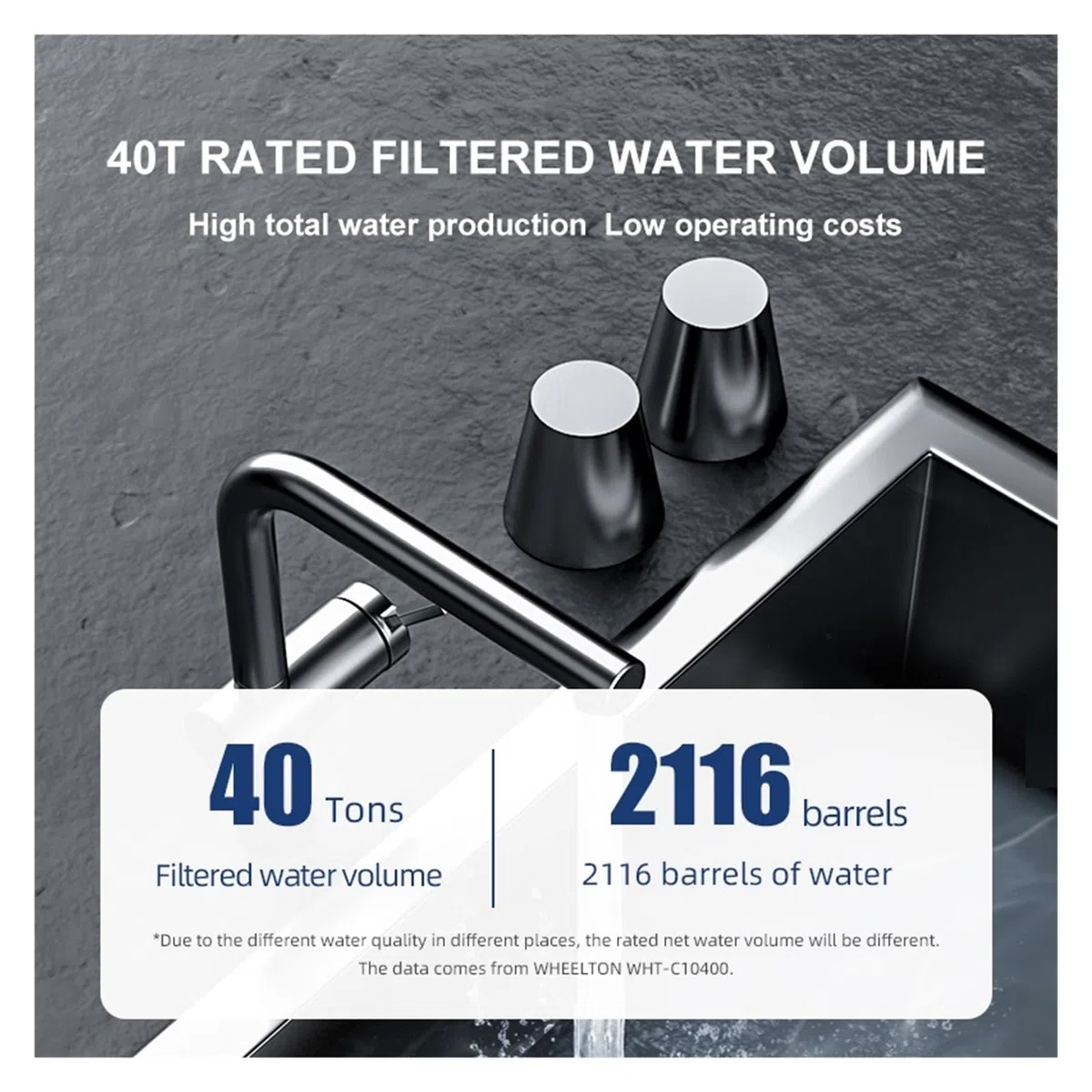 Umkehrosmoseanlage, Wasseraufbereitungsanlage for Küche, Zuhause, kommerzielles Direkttrinken for Catering, Café, großer Durchflussfilter