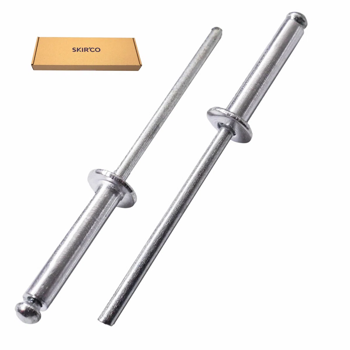 SKIR'CO (400 Stück) Aluminium Blindnieten 4,0 x 20 mm Stahldorn Popnieten Kuppelkopf DIN 7337 Nieten