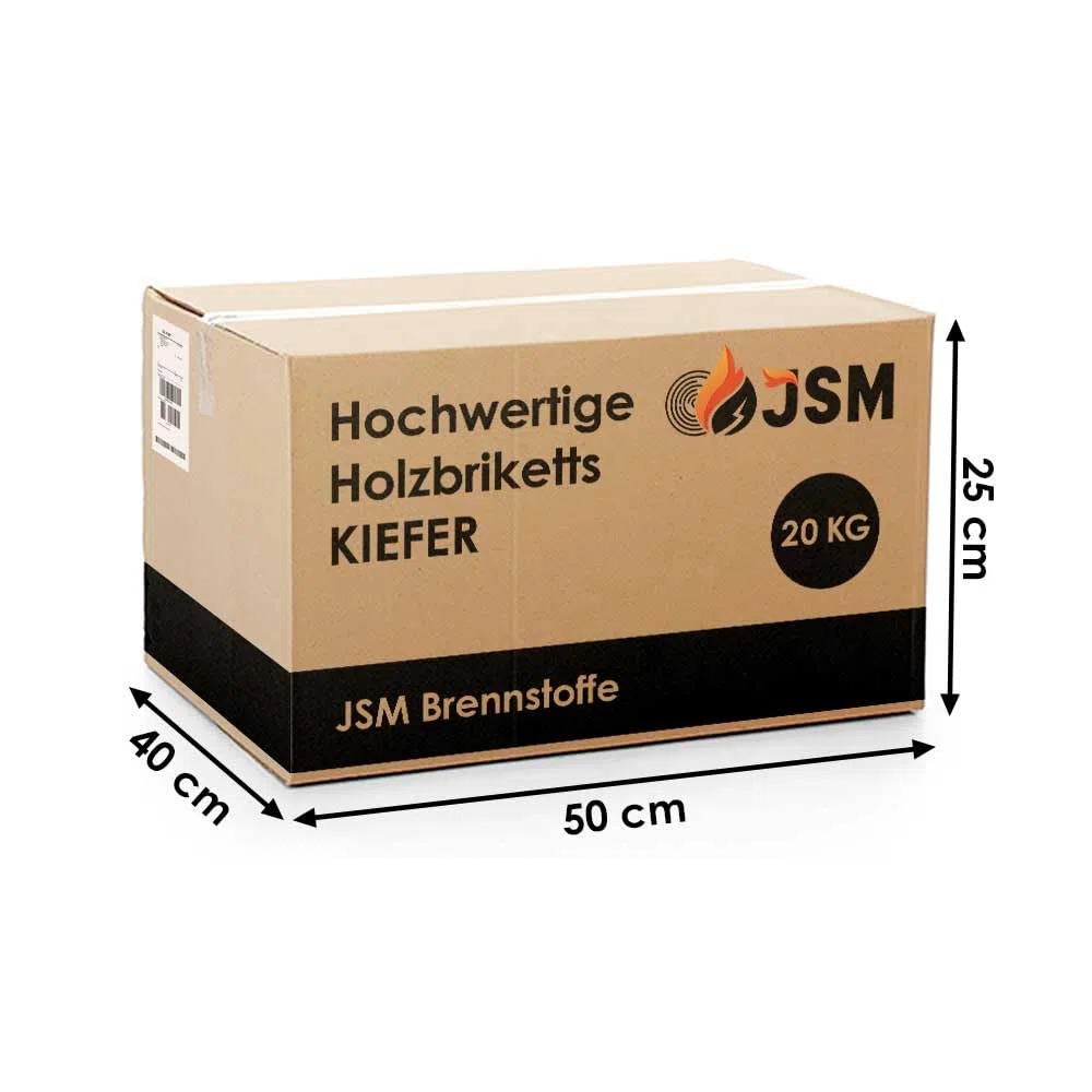 Kiefer Holzbriketts - 2 Pakete, 12 Briketts im Paket