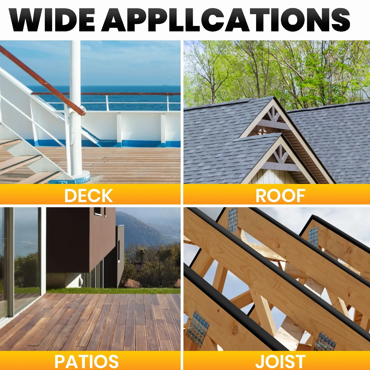 ADHES Butylband Dichtungsbänder 50mm x 15m, Wetterbeständig und Wasserdicht, Deckbalkenband Dach Reparaturband, Ideal für Holzdecks, Balken, Dächer und den Außeneinsatz