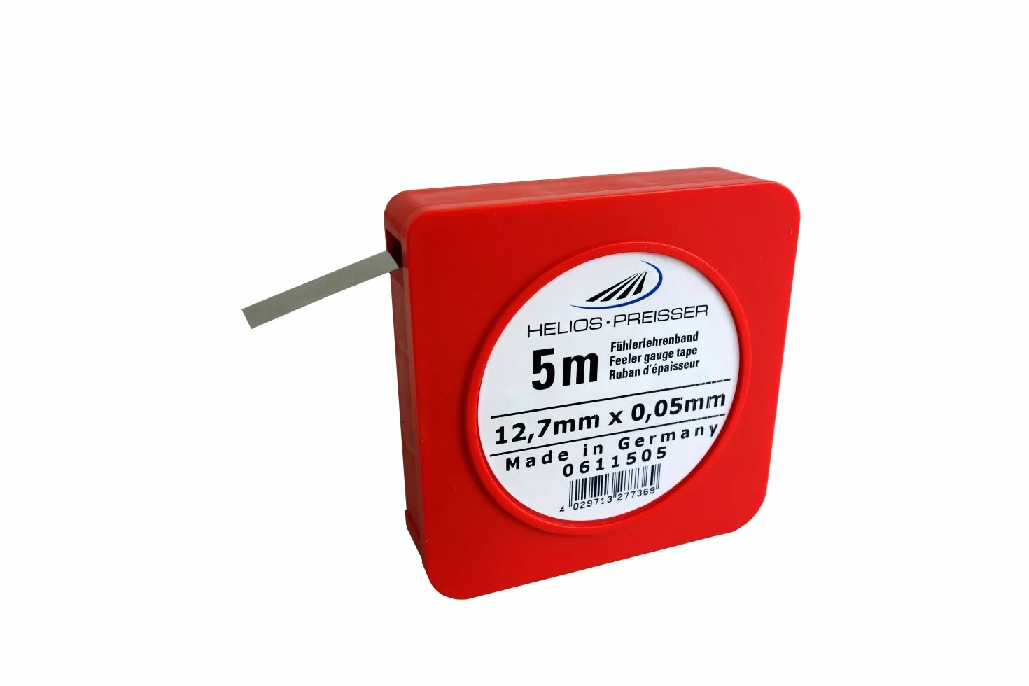 Helios Preisser Fühlerlehrenband, Einzelkassette (Kohlenstoffstahl, gehärtet, Breite 12,7 mm, Länge 5 m, Nennmaß 0,05 mm) 0611 505