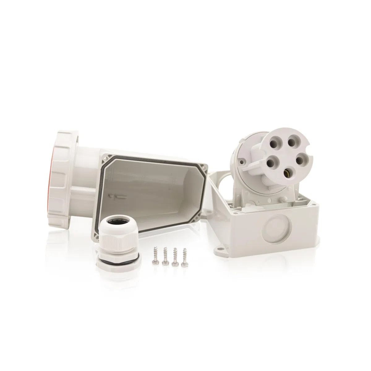 CEE Starkstrom Wandsteckdose Intratec 32A 400V 6h IP67 5-polig (3P+N+E): IEC-60309 Industrie und Mehrphasenstecker robuste Industriequalität