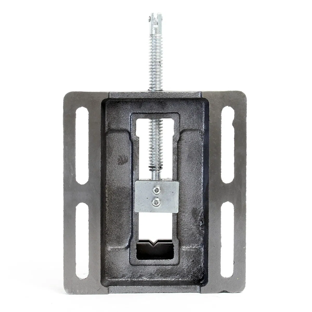Wiltec Maschinenschraubstock 100 mm Backenbreite, Schraubstock aus Gusseisen für Werkstatt, Bohrmaschinenschraubstock als Spannwerkzeug