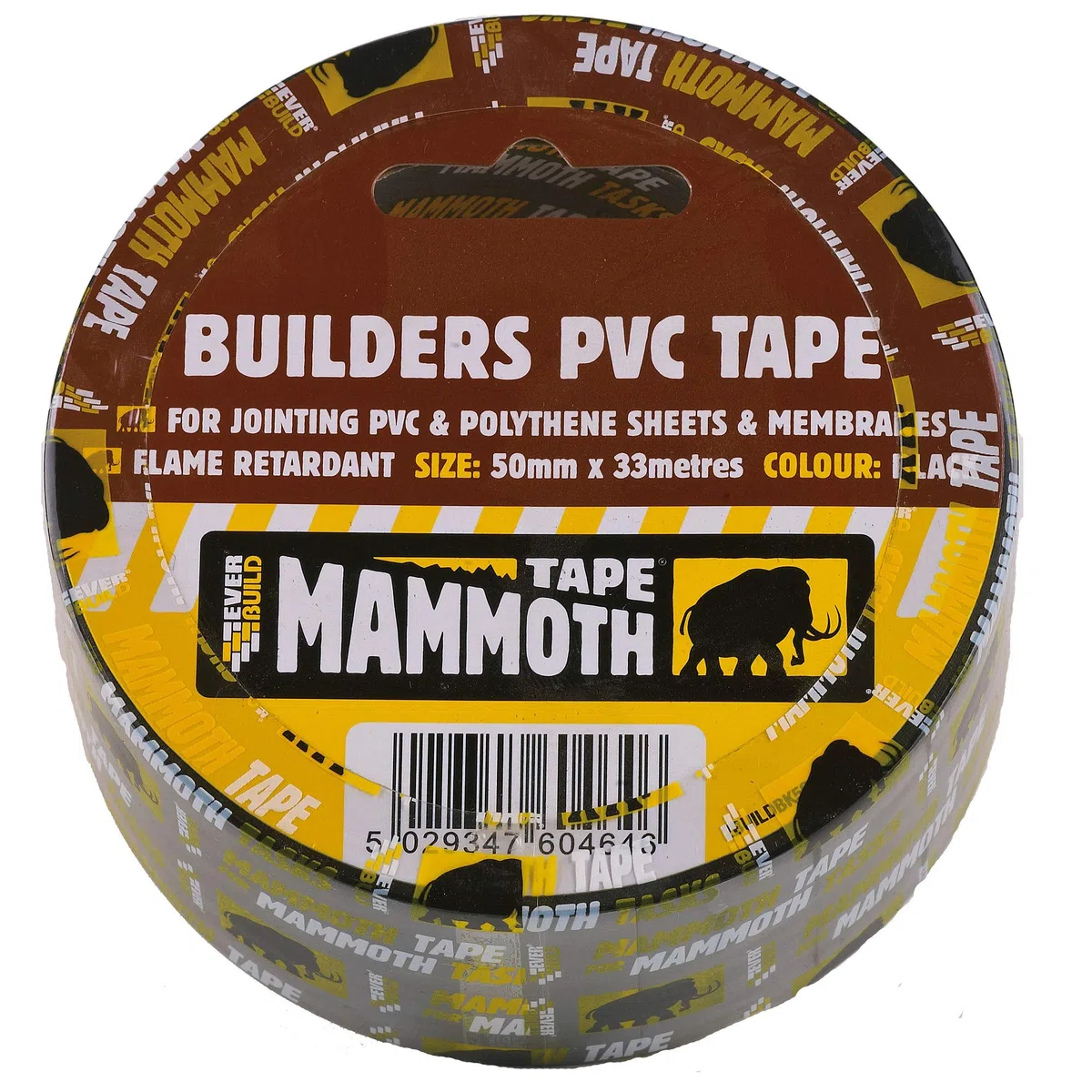 Everbuild evb2btbk50 50 mm x 33 m Builders PVC-Klebeband – Schwarz P, EVB2BTBK50