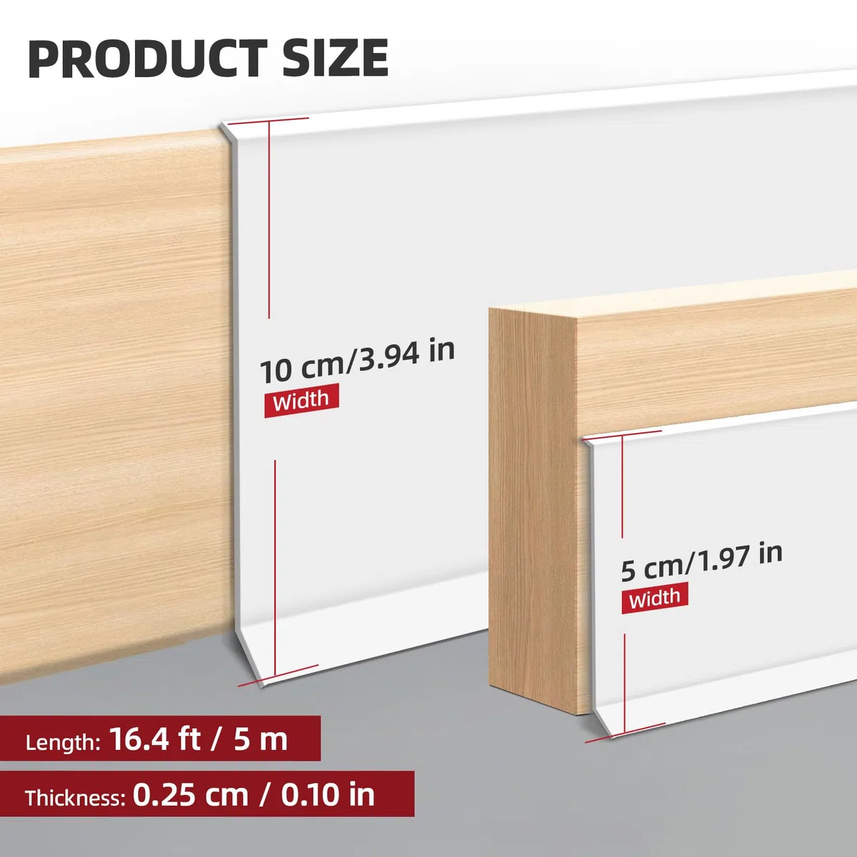 5M PVC Weichsockelleiste Selbstklebend, Flexible Sockelleiste 5cm Breite, Vinyl Abschlussleiste Boden Wand, Wasserdichte Skirting Board Trim für Küche Bad Wohnzimmer, Weiß