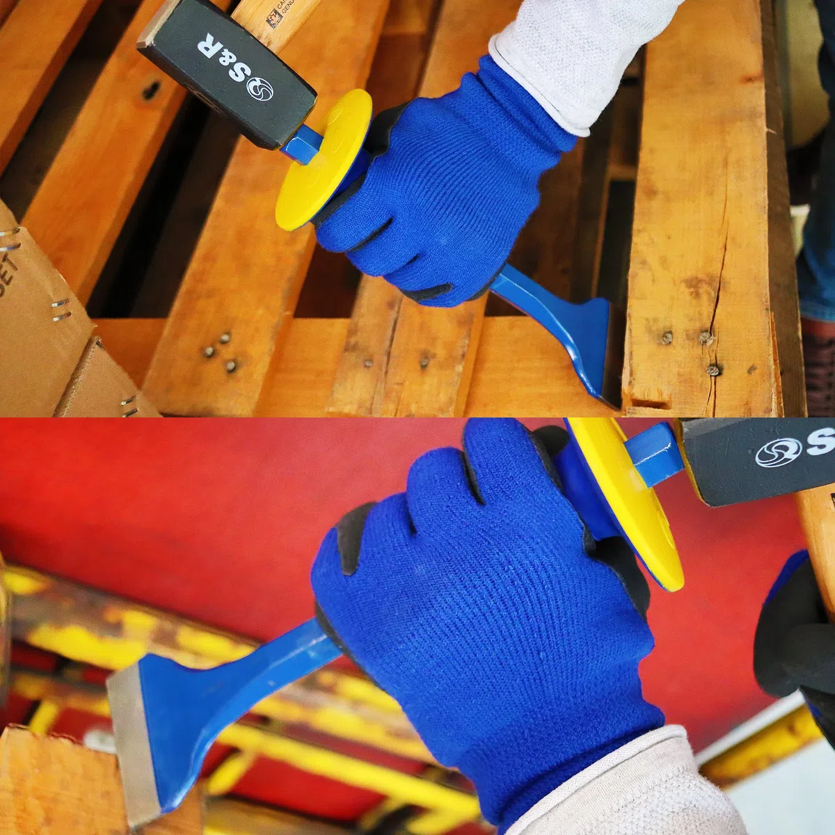 S&R Flachmeißel 275 x 75 mm aus CHROM-VANADIUM Stahl mit Handschutz in Profi-Qualität, Meissel, Handmeissel, Spatmeißel, Brechstange, Stemmeisen für den beruflichen Dauereinsatz