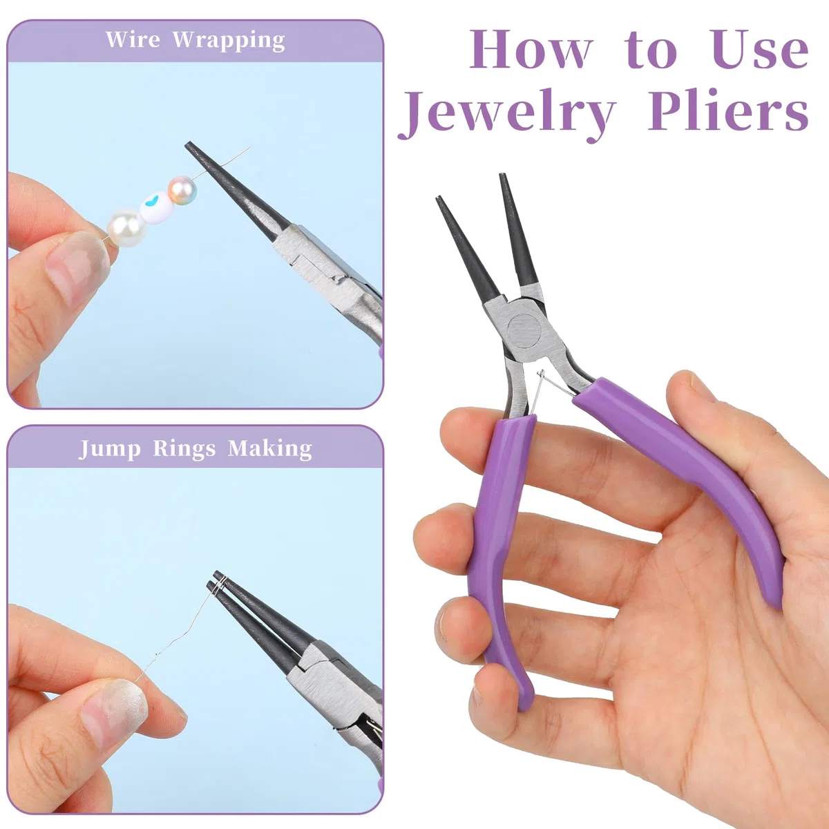Mini-Rundzange mit Doppelter Feder Round Nose Pliers, Edelstahl Schmuckzange Small Wire Cutters for Crafts, Jewelry Making Tools Professional Beading Hobby Work DIY Craft Supplies