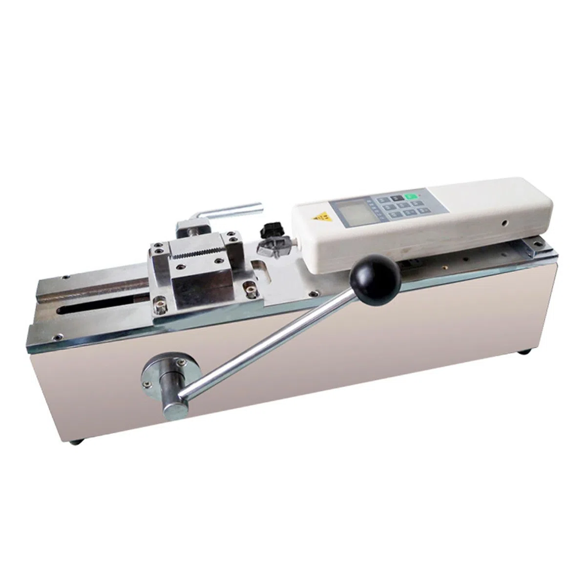 Zugprüfmaschine, manuelles horizontales digitales Push-Pull-Messgerät mit 5 Sonden, 150 mm Hub, radgetriebener manueller Prüfstand