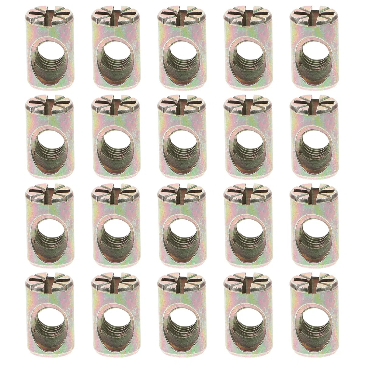 CHILDWEET M6 Schlitzmuttern Kreuzdübel Aus Zinklegierung 20 Stück 15mm Möbelmuttern Für Krippen Und Bettverbindung Langlebig Und Kompatibel Mit M6 Schrauben