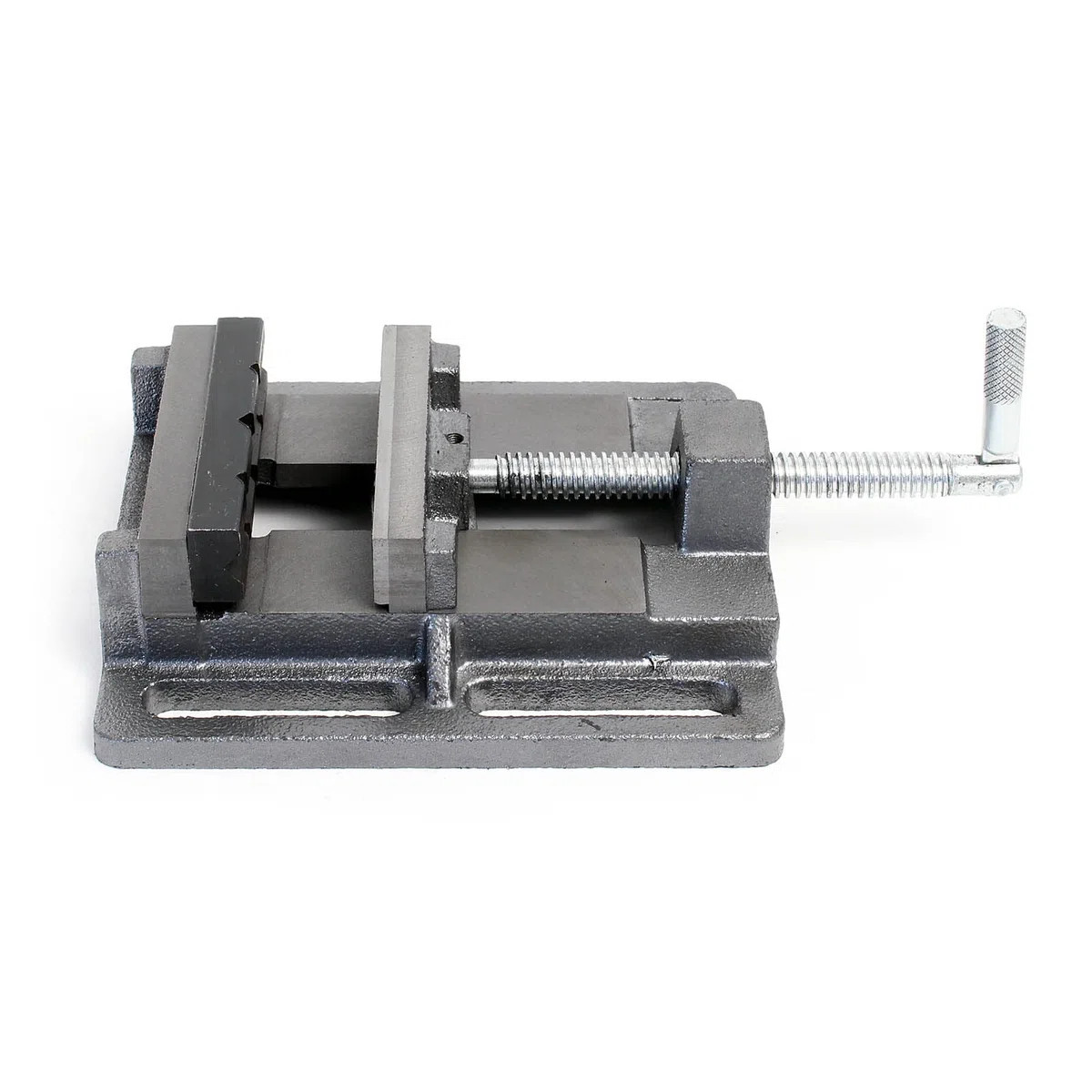 Wiltec Maschinenschraubstock 100 mm Backenbreite, Schraubstock aus Gusseisen für Werkstatt, Bohrmaschinenschraubstock als Spannwerkzeug