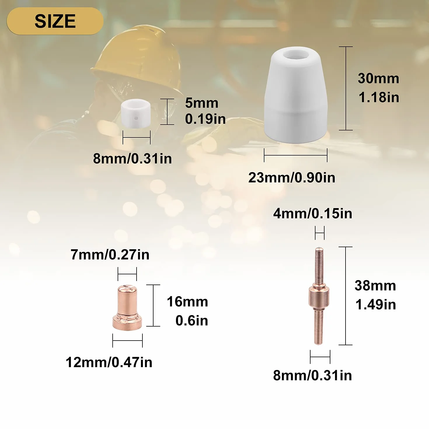 SWAWIS 100 Stück PT31 Plasmaschneider Zubehör Parkside CUT 30 40 50 Plasmaschneider Ersatzteile Verbrauchsmaterialien Plasma Ersatzteile, Plasmaschneiden Düsen