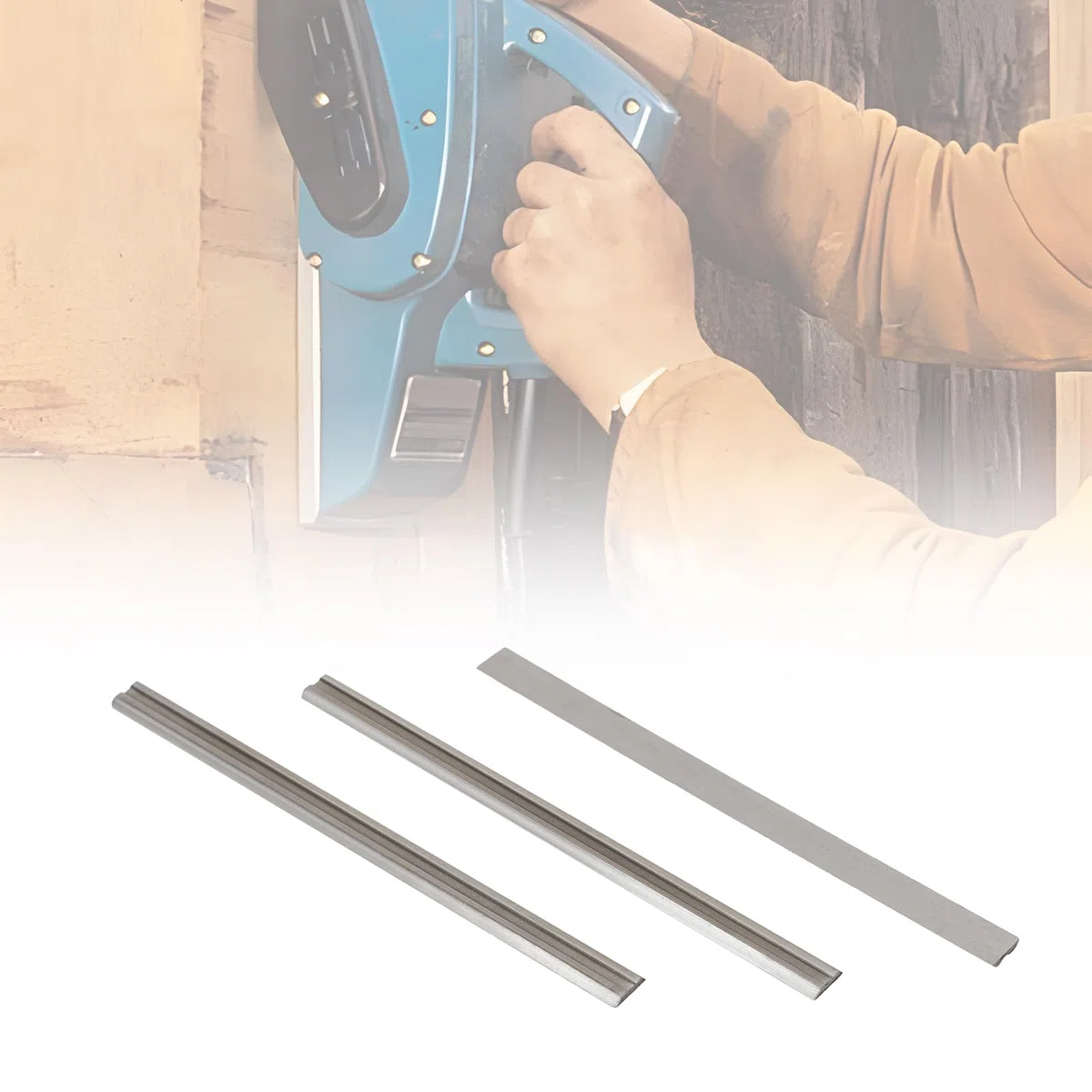 10 Stück 82 mm Hobelmesser mit Zwei Schneidkanten HSS-Elektrohobelmesser Kompatibel mit Makita Handhobelmaschinen die Holz Schneiden