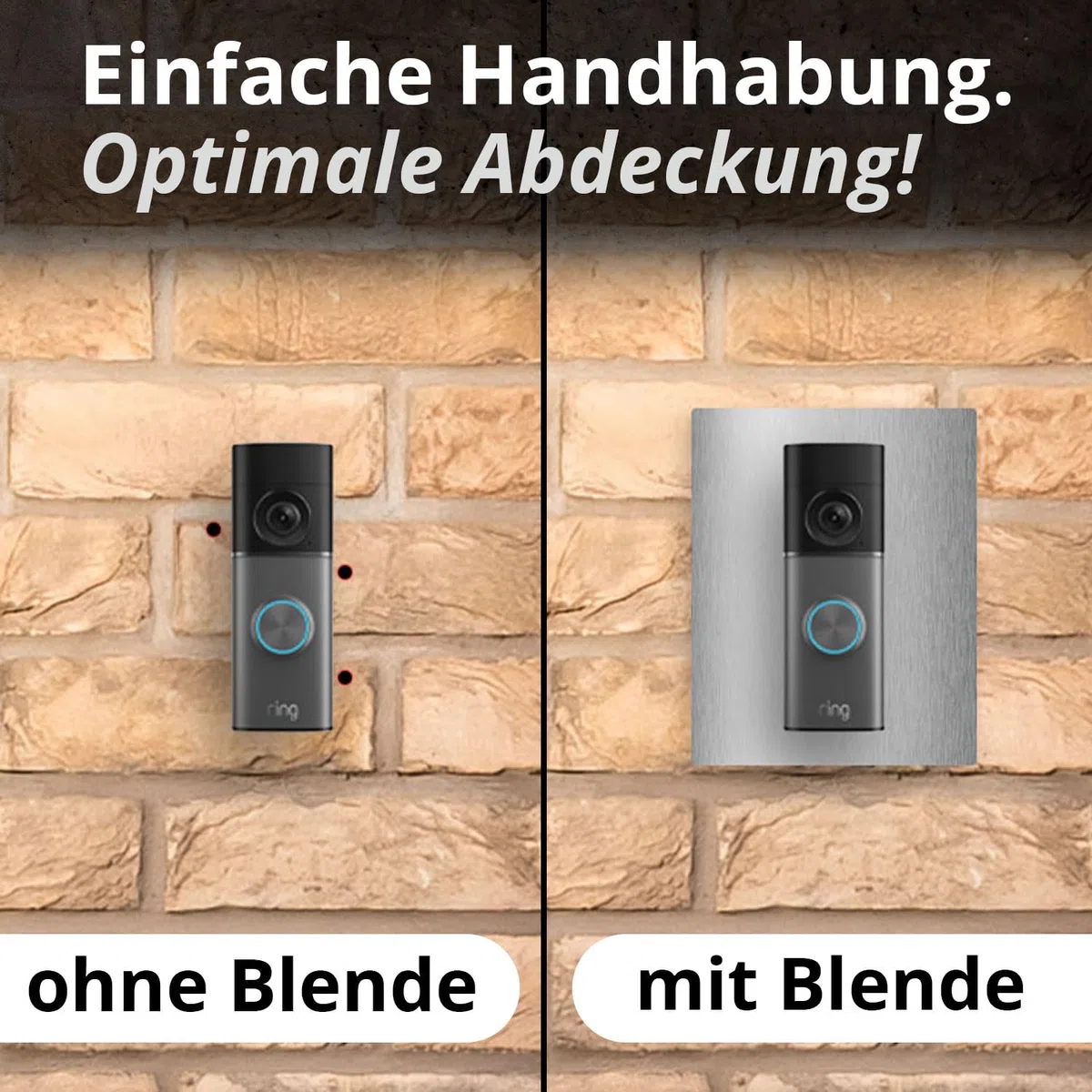 iSecur Blende passend für Ring Videotürklingel aus Edelstahl I Wired Doorbell Pro 3. Gen (2025) I Klingelschild I 140 x 175 mm I Türstation Platte für Klingel I az227