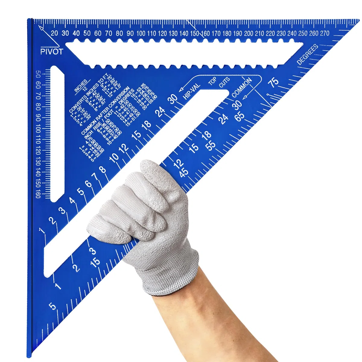 12 Zoll Zimmermannswinkel Metrisch Groß, Speed Square 300mm, 45 90 Grad Dreieck Lineal Metall, Schreinerwinkel, Zimmermann Winkel für Dachdecker Carpenter Ingenieur