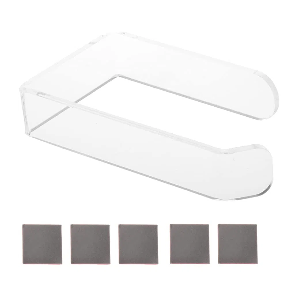 Toilettenpapierhalter aus Acryl, selbstklebend, für Bad und Küche, Schwarz/Transparent/Weiß