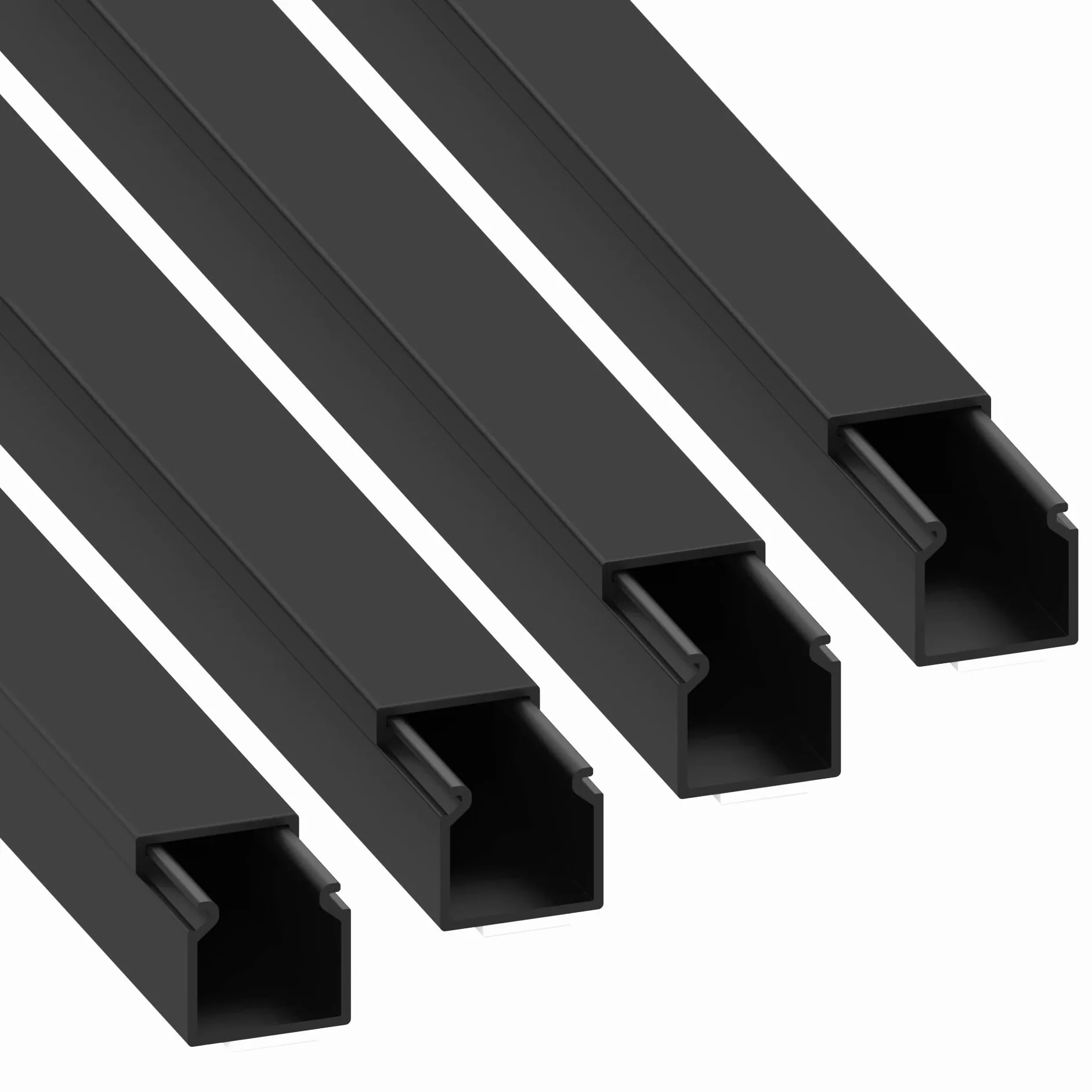 Cablecoach L1515SW4 Kabelkanal (selbstklebend) 15x15 mm, 4 m (4 x 1 m Länge), Schwarz