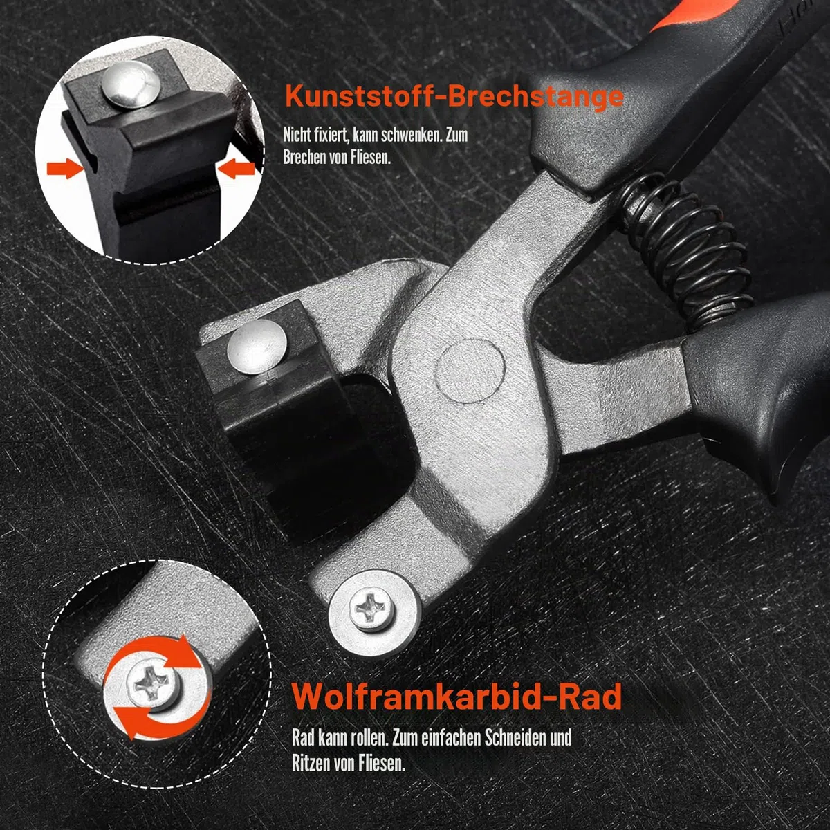 SPEEDWOX Mosaik-Zange 20,3 cm Fliesenzange mit starkem Kunststoffbrecher Ritzrad zum schnellen Schneiden von Porzellan Keramik Spiegel professionelle Glasschneider Score-Fliesenwerkzeug robuste Zange