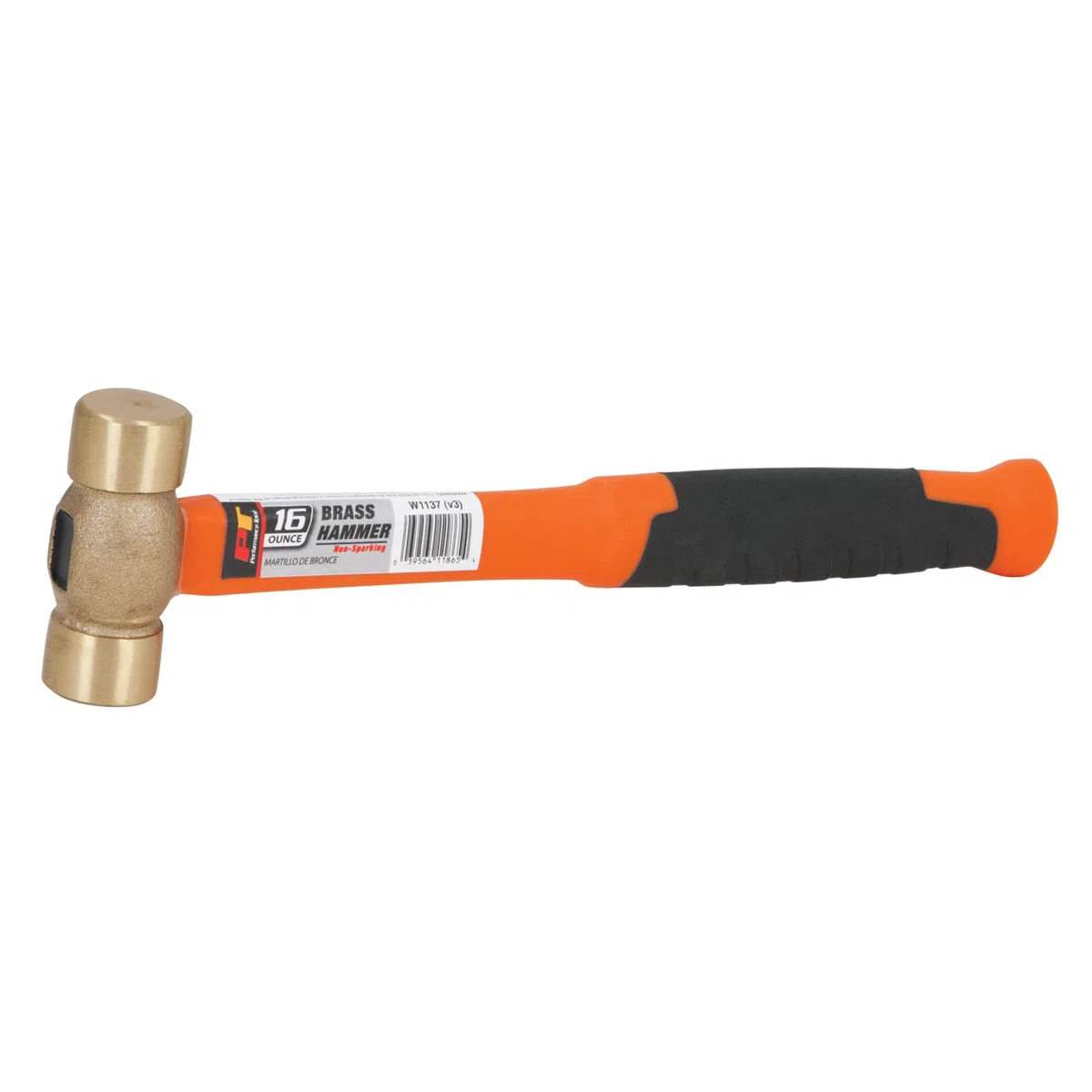 PERFORMANCE TOOL W1137 Solid Brass Hammer, 16 oz