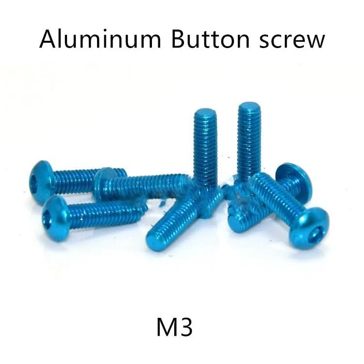 20 stücke M3 * 5/6/8/10/12/14/16mm Eloxiert licht Blau Farbe Aluminium Innensechskant Taste Kopf Schraube for RC Modell Schrauben(M3x5)