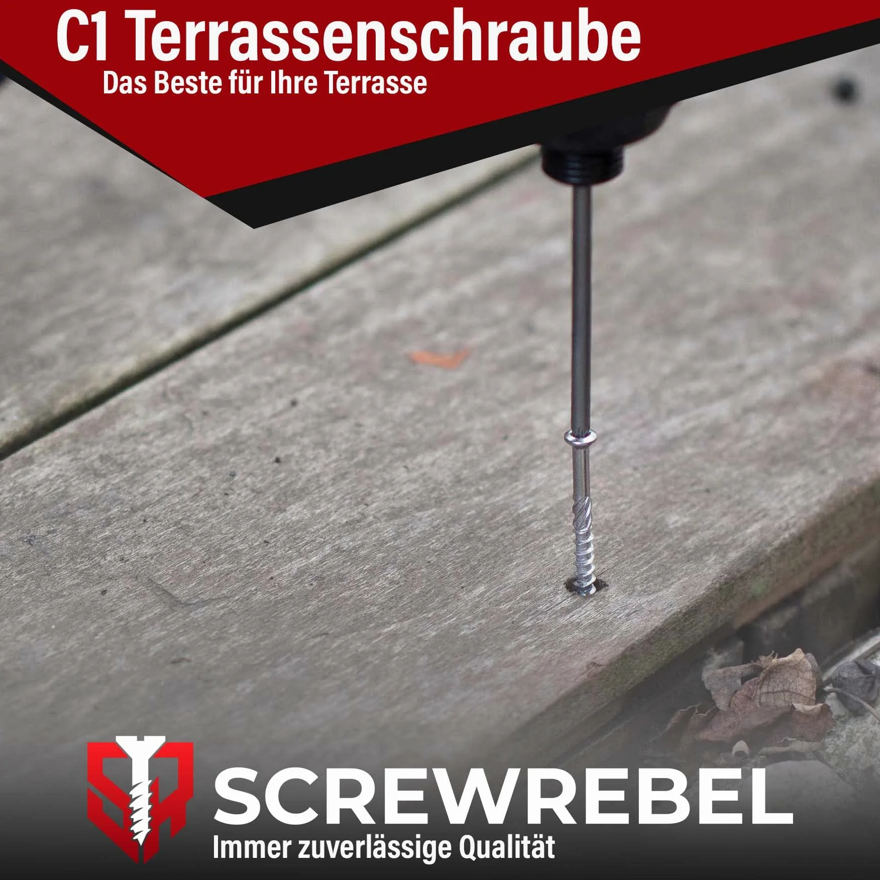 Terrassenschrauben 5 x 80 T-INOX 100 Stück Edelstahl gehärtet C1, Torx 25, inkl. Edelstahl Bit