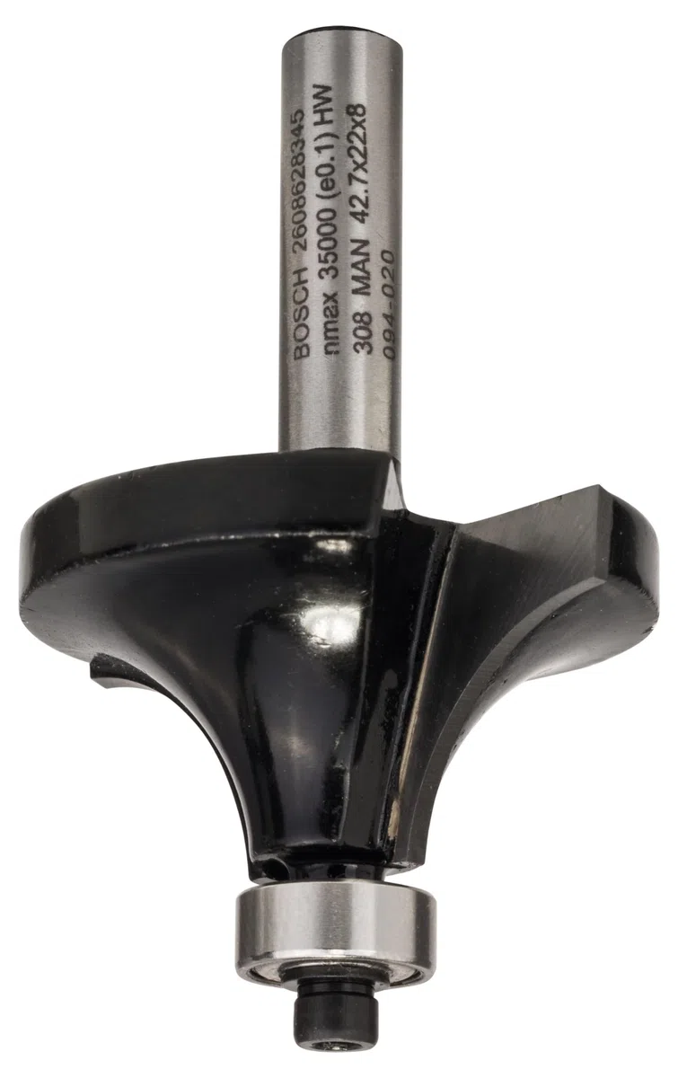 Bosch Professional Abrundfräser Standard for Wood (für Holz, Radius 15 mm, Arbeitslänge 22 mm, Zubehör Handfräse)