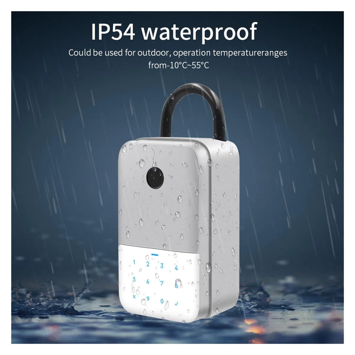 Safe Outdoor Smart Finrabdruck-schlüsselkasten Larung Heime Tastensperre Sicherungskasten TTlock App Entsperren Sicherheitsbox Vorhänschloss(TTLOCK-Finger)