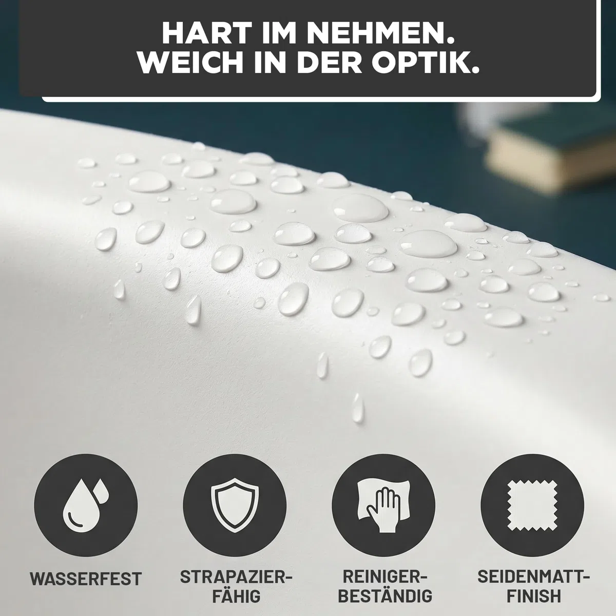 LM-Kreativ Badewannenlack 3 in 1 2K 500ml - Schwarz wie Kohle - Auch nutzbar als Fliesenfarbe & Fliesenlack für Badezimmer, Badewannen, Duschtassen. Hochdeckend, strapazierfähig & wasserfest