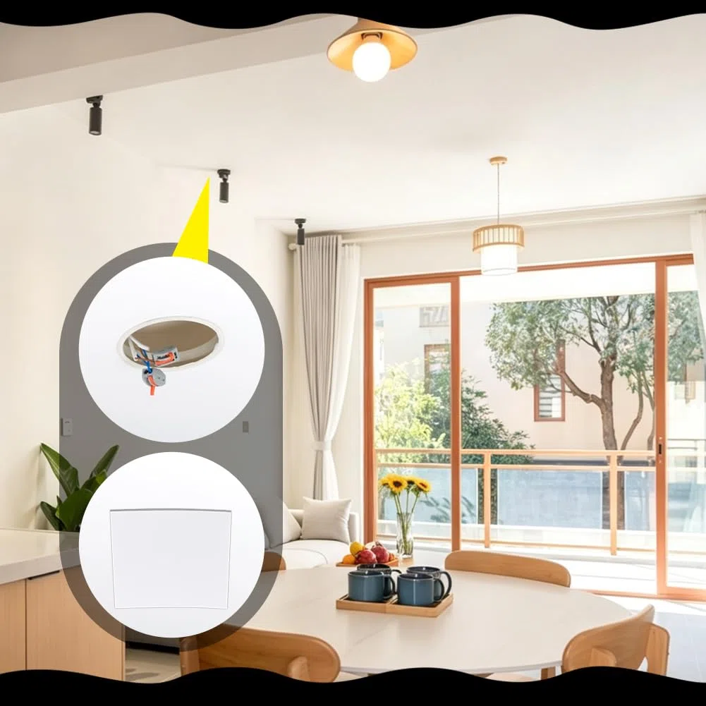 NBEADS 10 Stück Plastik Flache Leere Platte Wand Loch Abdeckung, Decken Abdeckplatte Mit 100 Stück Doppelseitigem Klebeband Für Boden Oder Wand, 30x30cm